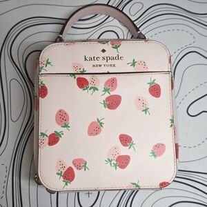 Kate Spade Pink and Red Strawberry Lunch Bag Purse